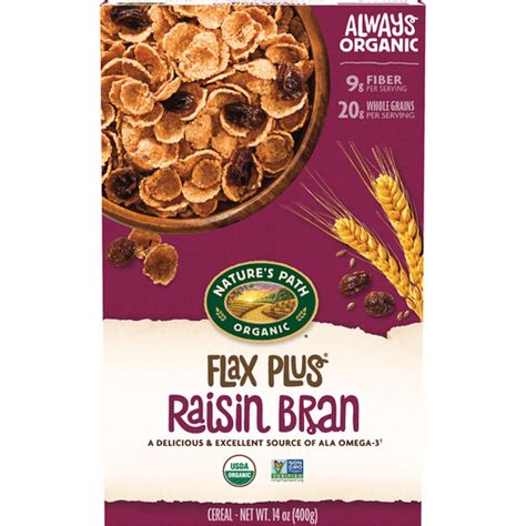 Nature's Path Organic Flax Plus Raisins Cereal 14oz Box | Cereal | Hames Corporation