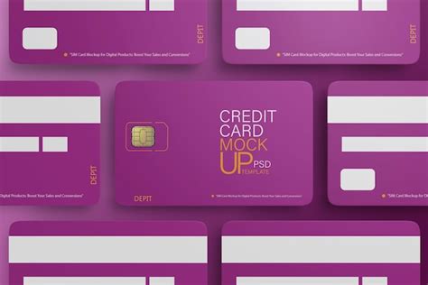 Premium PSD | Purple and purple card with the words credit card on it.