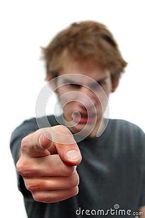 Angry Man Pointing The Finger At You Stock Photo - Image: 12363440