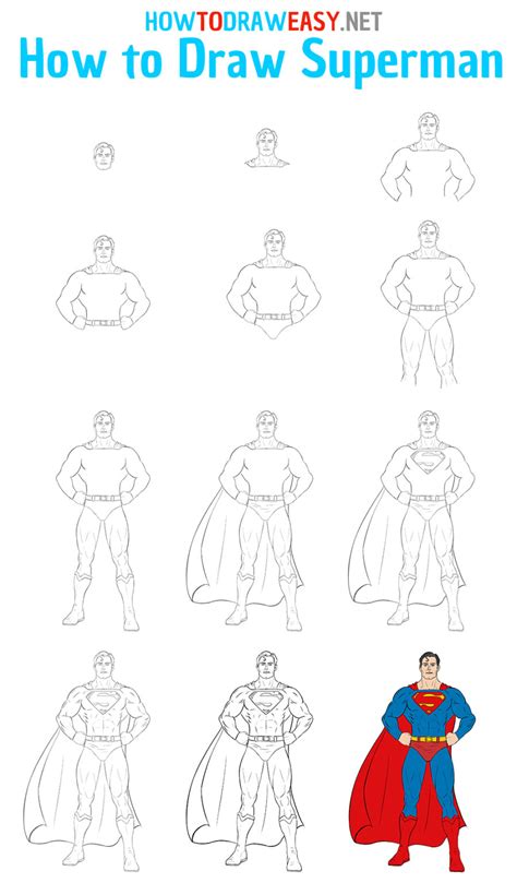 How To Draw Superman For Kids Step By Step Superman Drawing Super | Images and Photos finder