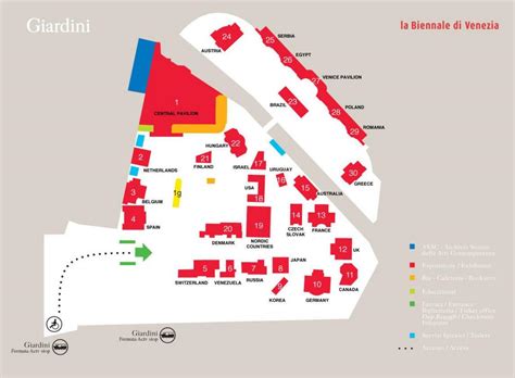 Venice biennale map - Giardini Venice map (Italy)