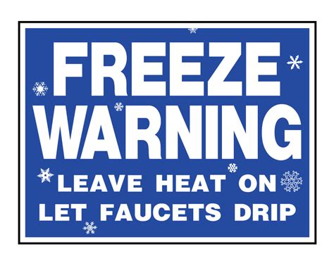 Buy our "Freeze Warning" corrugated plastic sign from Signs World Wide