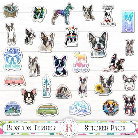 Boston Terrier Sticker Pack 29 Stickers Included Decal Sticker Boston ...