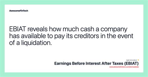 Earnings Before Interest After Taxes (EBIAT) | AwesomeFinTech Blog