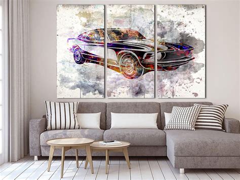 Colorful Car Canvas Art Abstract Muscle Car Art Modern Multi - Etsy