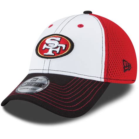 San Francisco 49ers New Era White NFL White Front Neo 39THIRTY Flex Hat