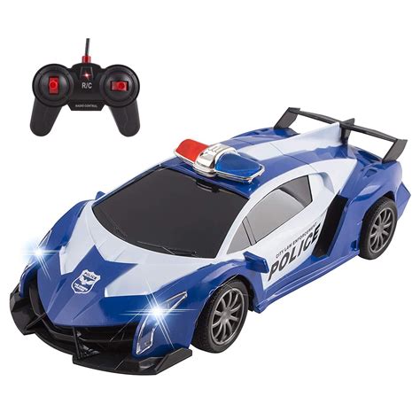 Police RC Car Super Exotic 10 Inch With LED Headlights Kids Remote Control Easy To Use Sports ...