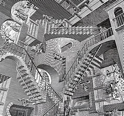 LARGE M.C. Escher Print RELATIVITY, July 1953 Woodcut, Vintage 1981 Fine Art Print Perfect for ...