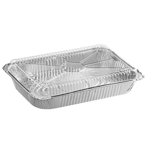 Choice 4 lb. Oblong Foil Take-Out Container with Dome Lid - 100/Case