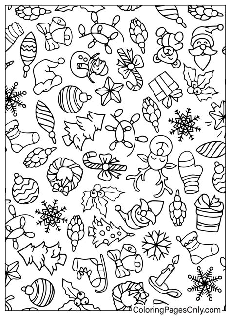 Free Christmas Pattern Coloring Page - Free Printable Coloring Pages