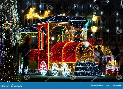 Christmas Lightings Decoration at Varna City Square Bulgaria Editorial Stock Image - Image of ...