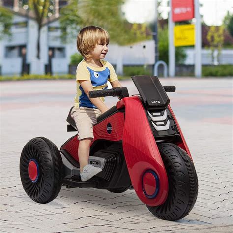 3 Wheels Electric Bicycle, Kids Ride on Motorcycle, Double Drive Motocross, Toddler Motorized ...