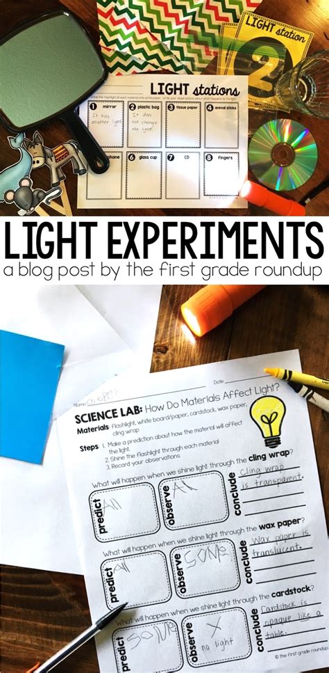 Light & Materials Science Experiments - Firstgraderoundup