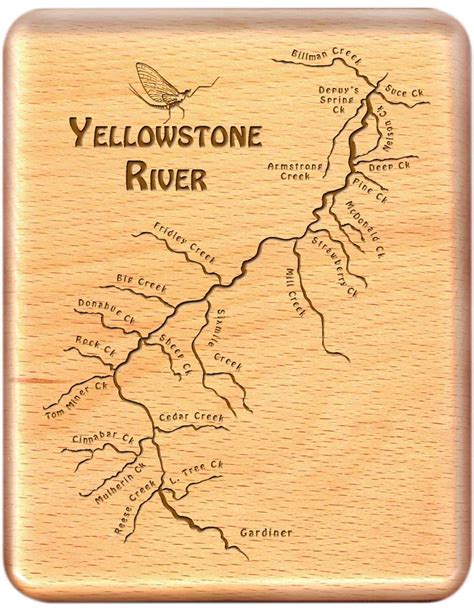 Upper Yellowstone River Map Fly Box - Beech Wood | Yellowstone river ...