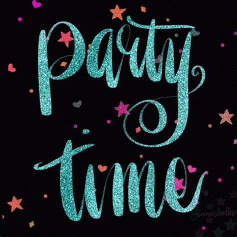 Party Time Glittery And Glowing Text GIF | GIFDB.com