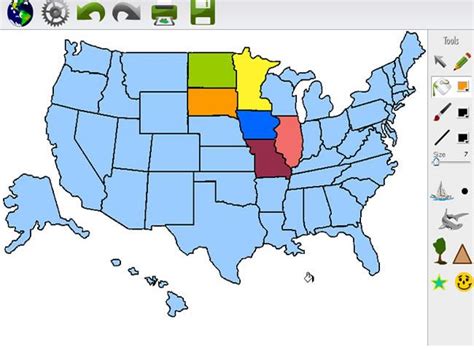 Map Maker 2.0 – Make Your Own USA, World and Nation Maps « | Social studies maps, Midwest region ...