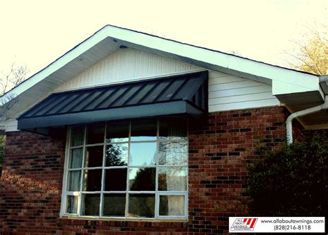 Standing seam metal awning for window. | Residential awnings, Metal awning, Metal