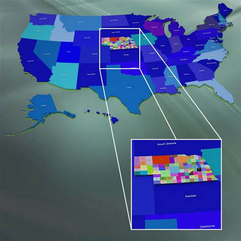 3d Model Usa Nebraska Counties