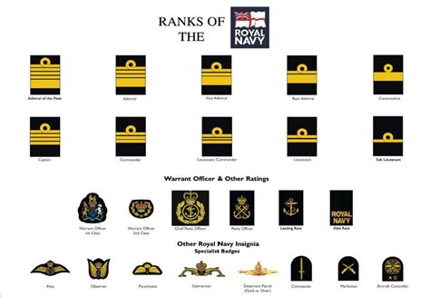 Large A3 Ranks of the Royal Navy Poster ( Military rank structure New British | eBay | Military ...