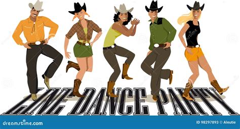 Line Dance Party stock vector. Illustration of step, cowboy - 98297893