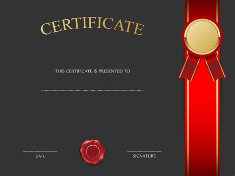 Black Certificate Template with Red PNG Image | Gallery Yopriceville - High-Quality Free Images ...