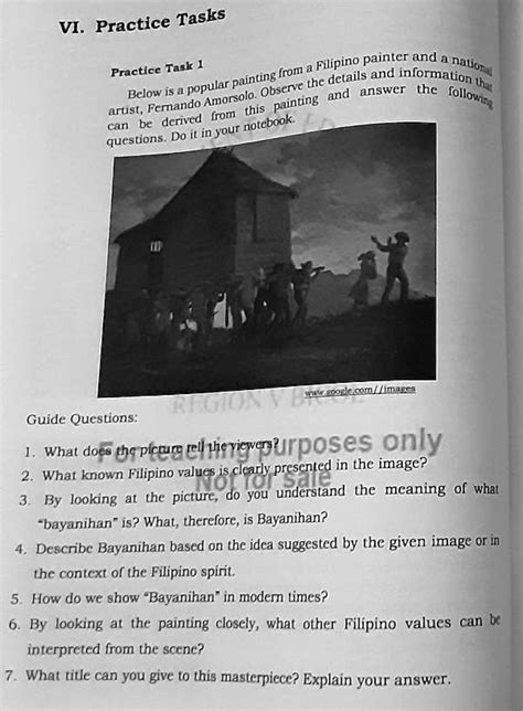 SOLVED: Practice Tasks VI Filipino painter and a Practice Task 1 national painting from details ...