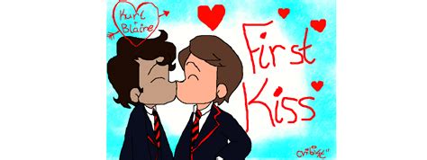 Glee Klaine Valentine: First Kiss by gleefulchibi on DeviantArt