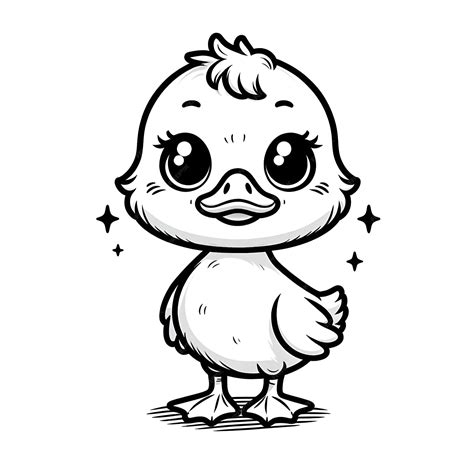 Premium Vector | Vector duck drawing coloring page for children