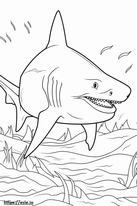 Great White Shark cute coloring page