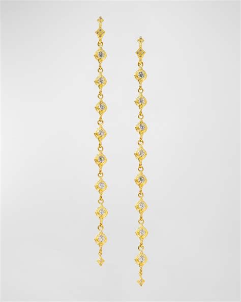 Armenta 18K Yellow Gold Diamond Scroll Drop Earrings | Neiman Marcus