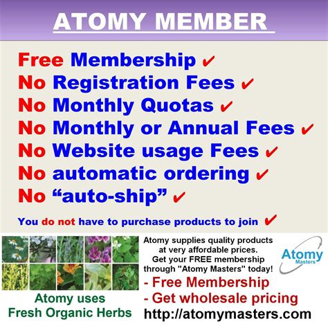 Don’t pass up this Opportunity to get your FREE Atomy membership from ...