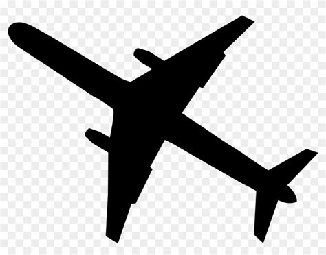 Black Airplane Silhouette - Drawing Of A Plane Simple - Free Transparent PNG Clipart Images Download