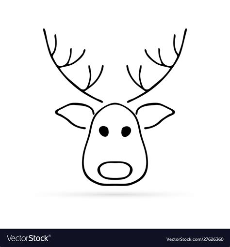 Doodle elk head icon kids hand drawing deers head Vector Image