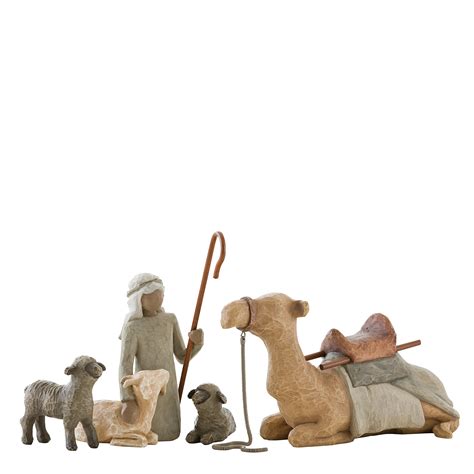 Xmas Willow tree Shepherd and Stable Animals Sheep Camel Calf Nativity Set | eBay