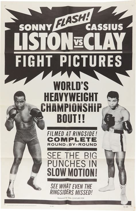 1964 Sonny Liston vs Cassius Clay Closed Circuit Poster