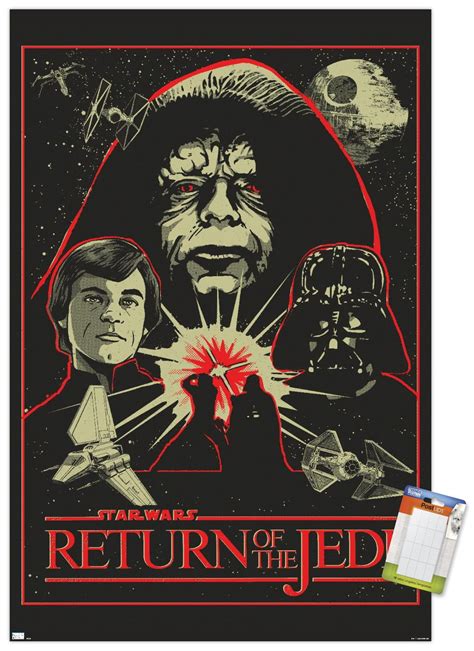 Star Wars: Return of the Jedi - Red Outline Illustration Wall Poster, 22.375" x 34" - Walmart.com