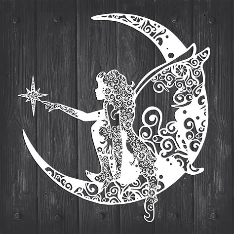 Fairy And Moon Mandala (Recommended For Vinyl or Laser Projects 10 inc | Moon mandala, Mandala ...