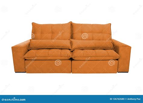 Modern Color Suede Couch Sofa Isolated on White Stock Photo - Image of object, comfortable ...