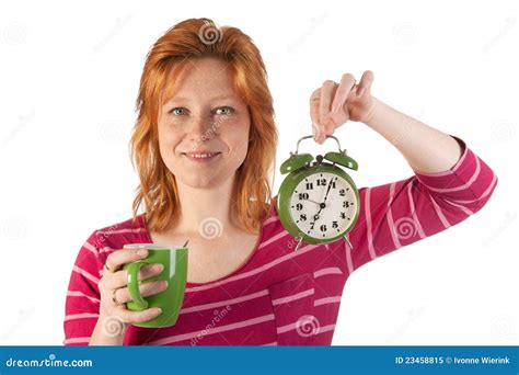 Happy wake up stock image. Image of nightdress, haired - 23458815