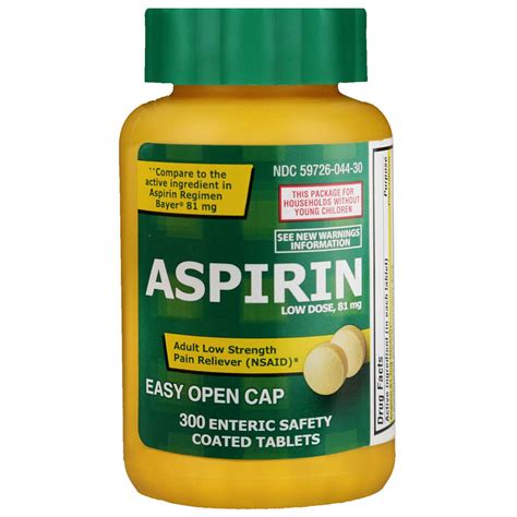 Aspirin, 81 mg, 300 enteric-coated tablets - Life Extension Australia