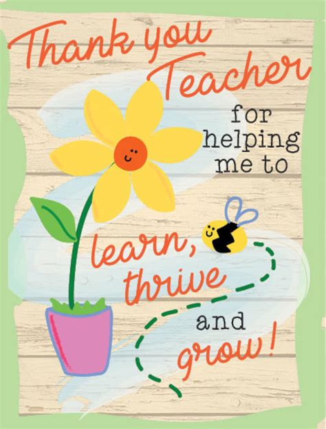 Thank You Teacher for Helping Me to Learn Thrive and Grow - Etsy Singapore