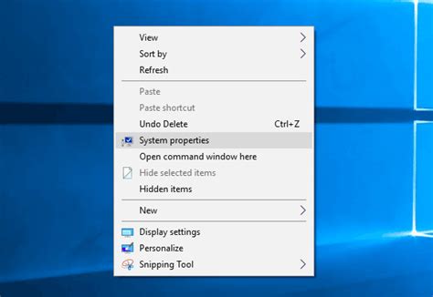 Add System Properties Context Menu in Windows 10