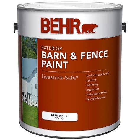 BEHR Barn & Fence Exterior Paint - Flat White, 3.79 L | The Home Depot Canada