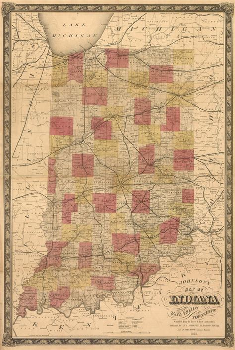 Historic Railroad Map of Indiana - 1860 | World Maps Online