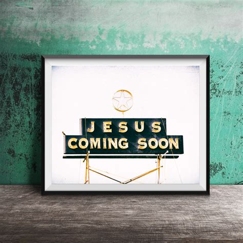 Jesus Coming Soon Vintage Church Sign Unframed Photography Print ...