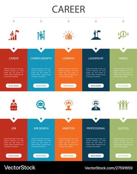 Career infographic 10 option ui designcompany Vector Image