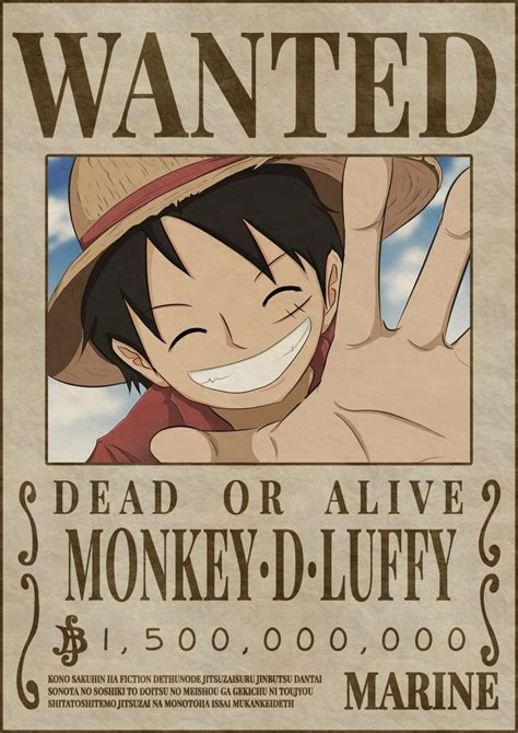 MONKEY D LUFFY bounty wanted poster one piece | Monkey d. luffy, Desenho de anime, Desenhos de anime