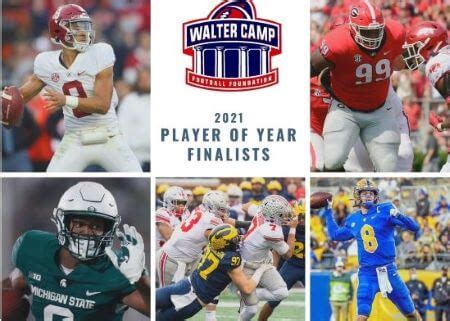 Walter Camp Football Foundation Announces Five Finalists for 2021 ...