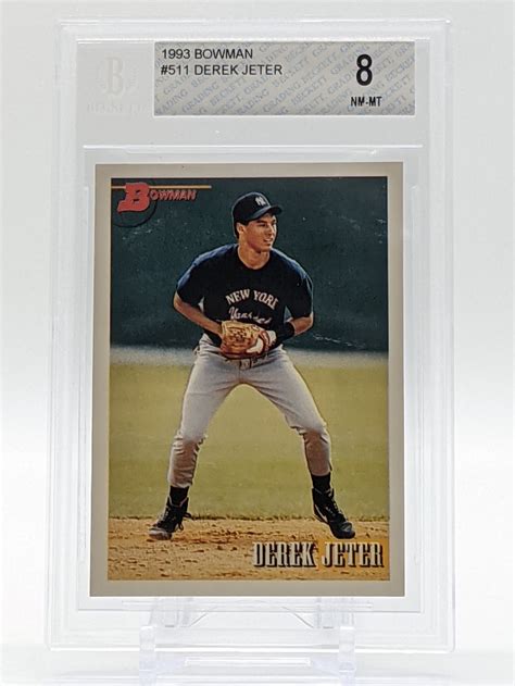 1993 Bowman Derek Jeter Rookie Card #511 BGS 8 New York Yankees - Hall Of Fame Relics ...