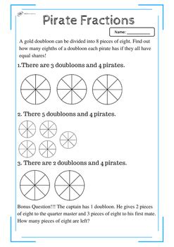 Pirate Fractions by ARR Education | Teachers Pay Teachers